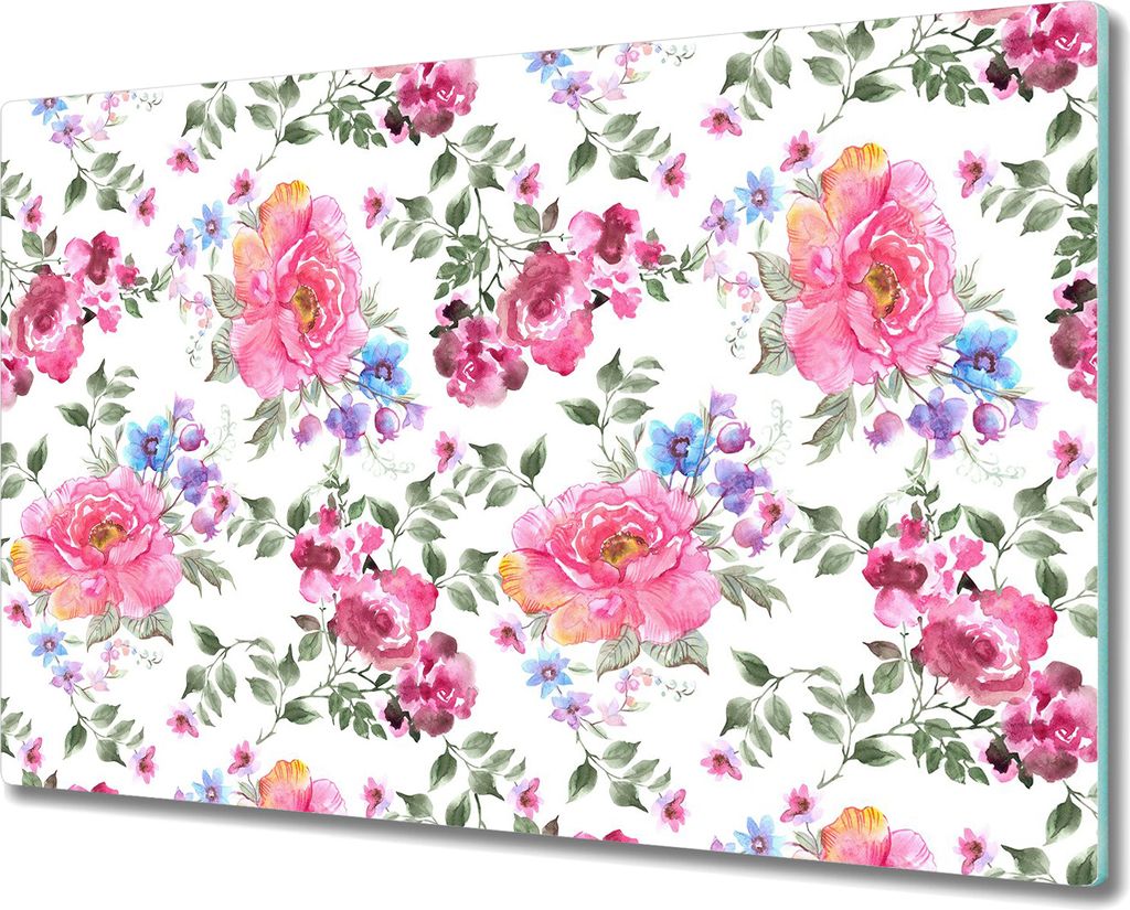 Glas Schneidebrett Herdabdeckplatten Schneideplatten - 80x52 cm - Bananenblätter