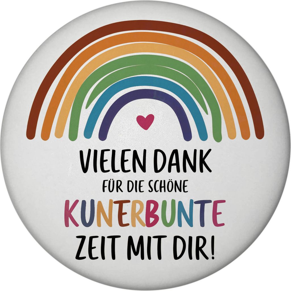 Vielen Dank für die kunterbunte Zeit Magnet mit Regenbogen