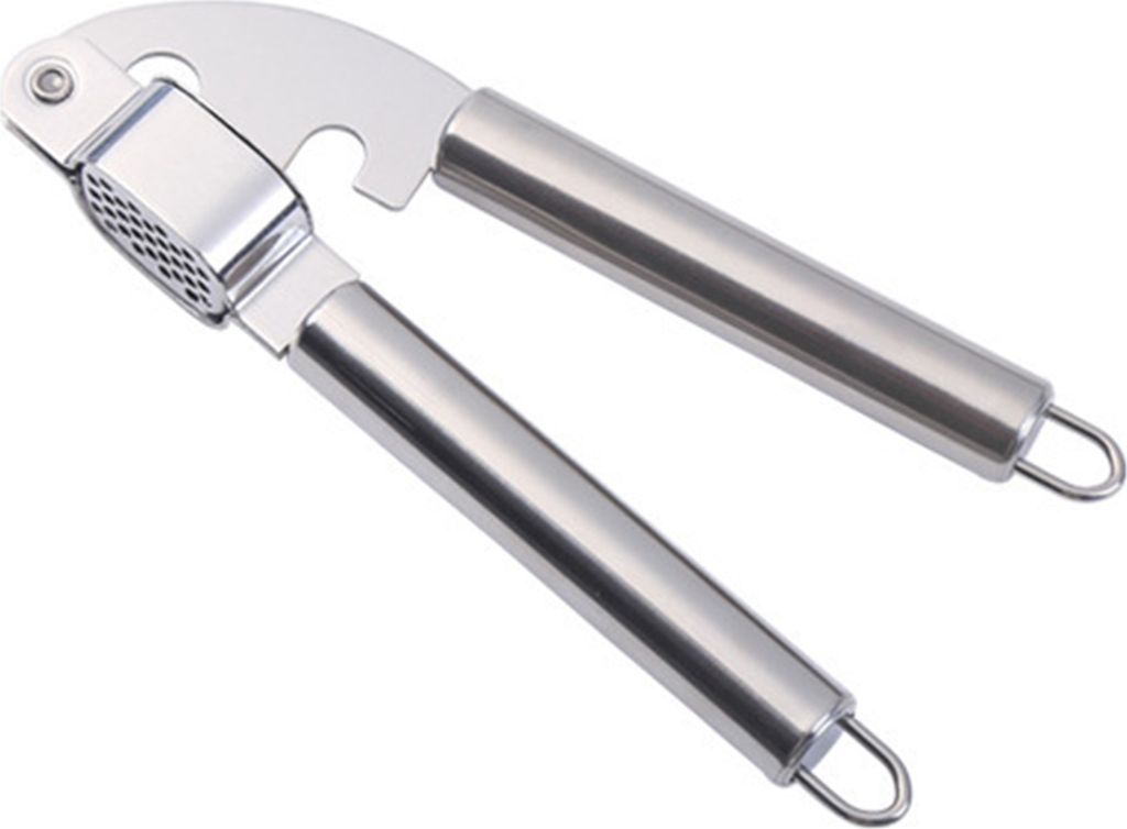 Knoblauchpresse, robuster Fleischwolf aus Edelstahl, große Kammer, zerkleinert Knoblauch und Nüsse, ergonomischer Griff, Küchengerät für einfa...