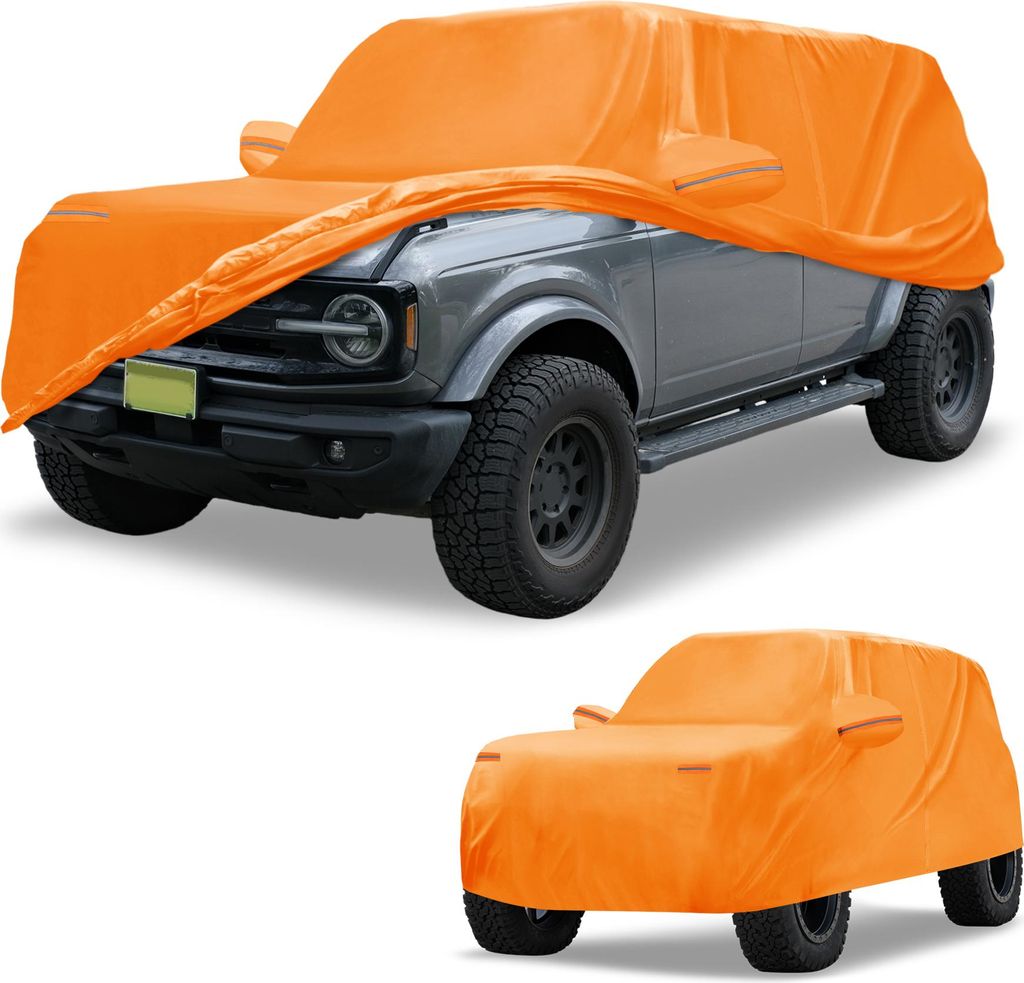 Autoabdeckung Wasserdicht Alle Wetter Automobil Au?en Anti-UV Sonne Regen Schutz Vollst?ndige Au?enabdeckung fš¹r Ford Bronco 210D-PU Orange mit ...