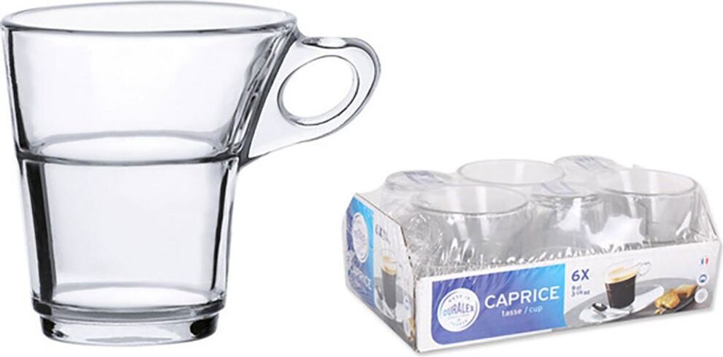 Duralex Set Mit 6 Transparenten Stapelbaren Kaffeetassen Produktbild 