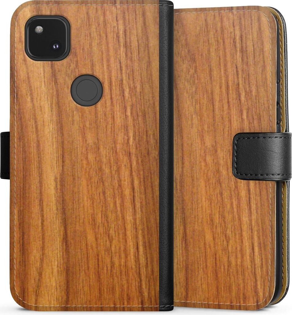 DeinDesign Klapphülle für Google Pixel 4a Handytasche Lederhülle Tasche Holz Holzoptik Lärche