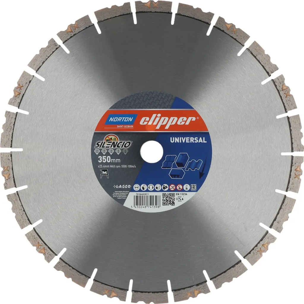 Norton Clipper Pro Uni Silencio 350mm disque diamanté haute performance