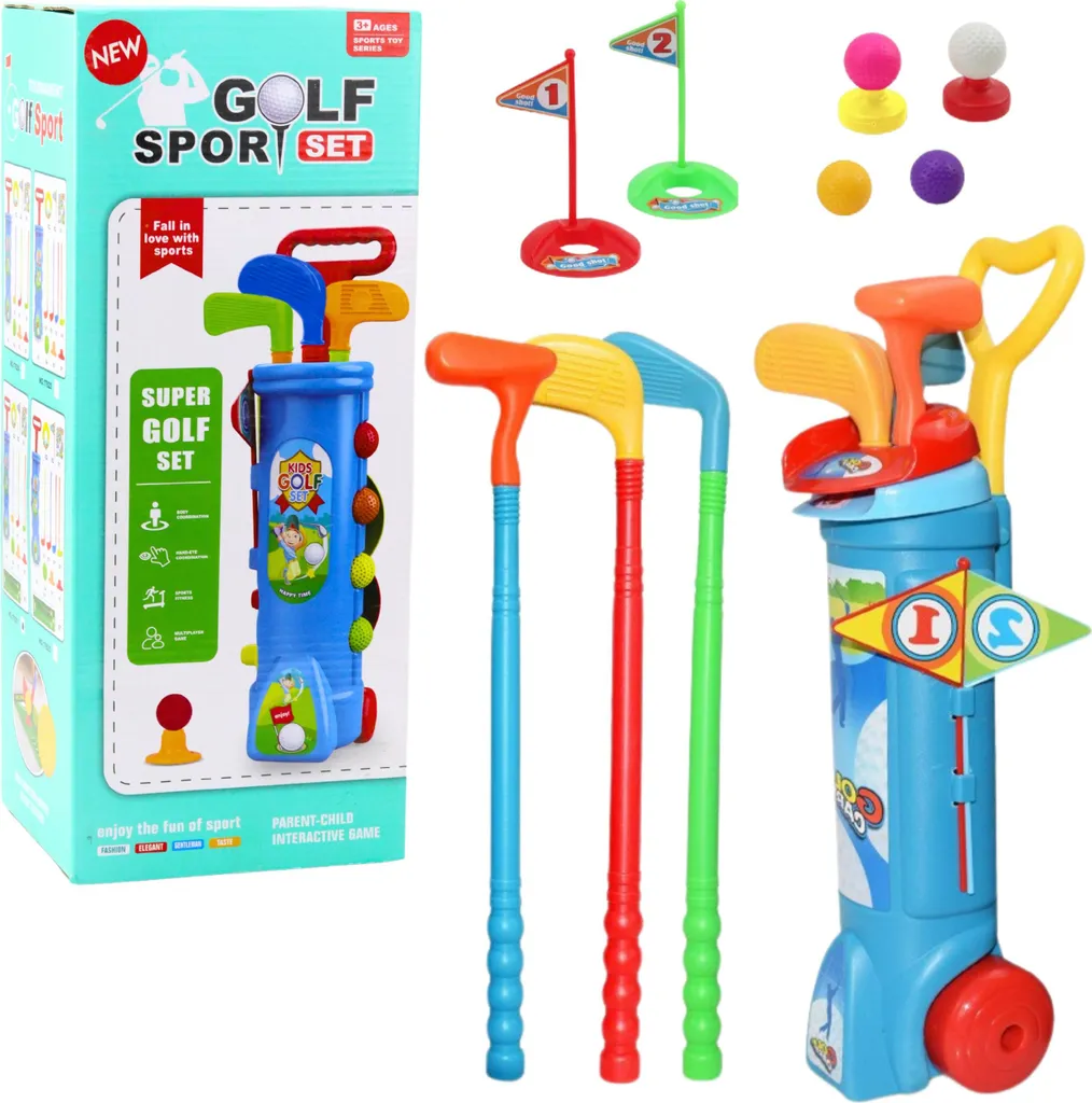 Set de golf 20 accessoires avec chariot robuste et sacs de rangement