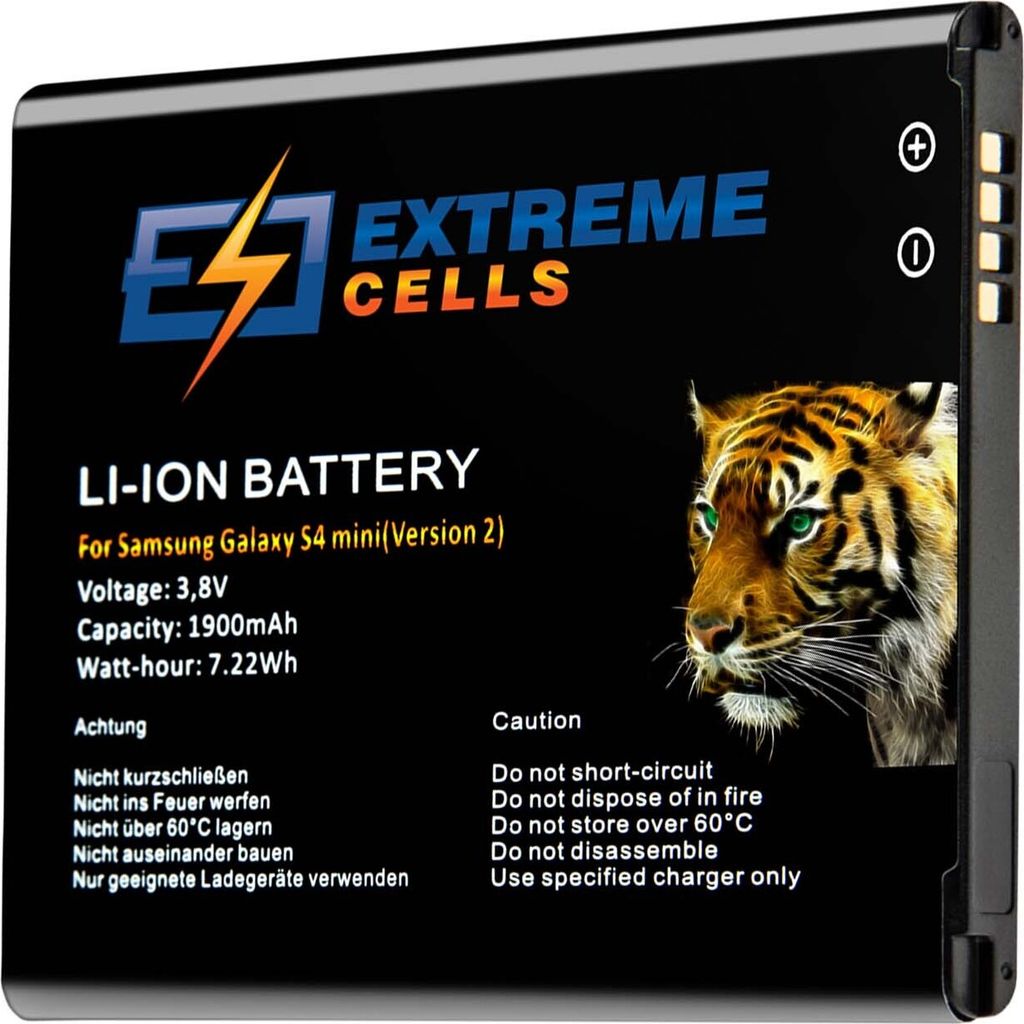 Extremecells Akku passend für Samsung Galaxy S4 mini GT-i9190 i9195 HK Vers.