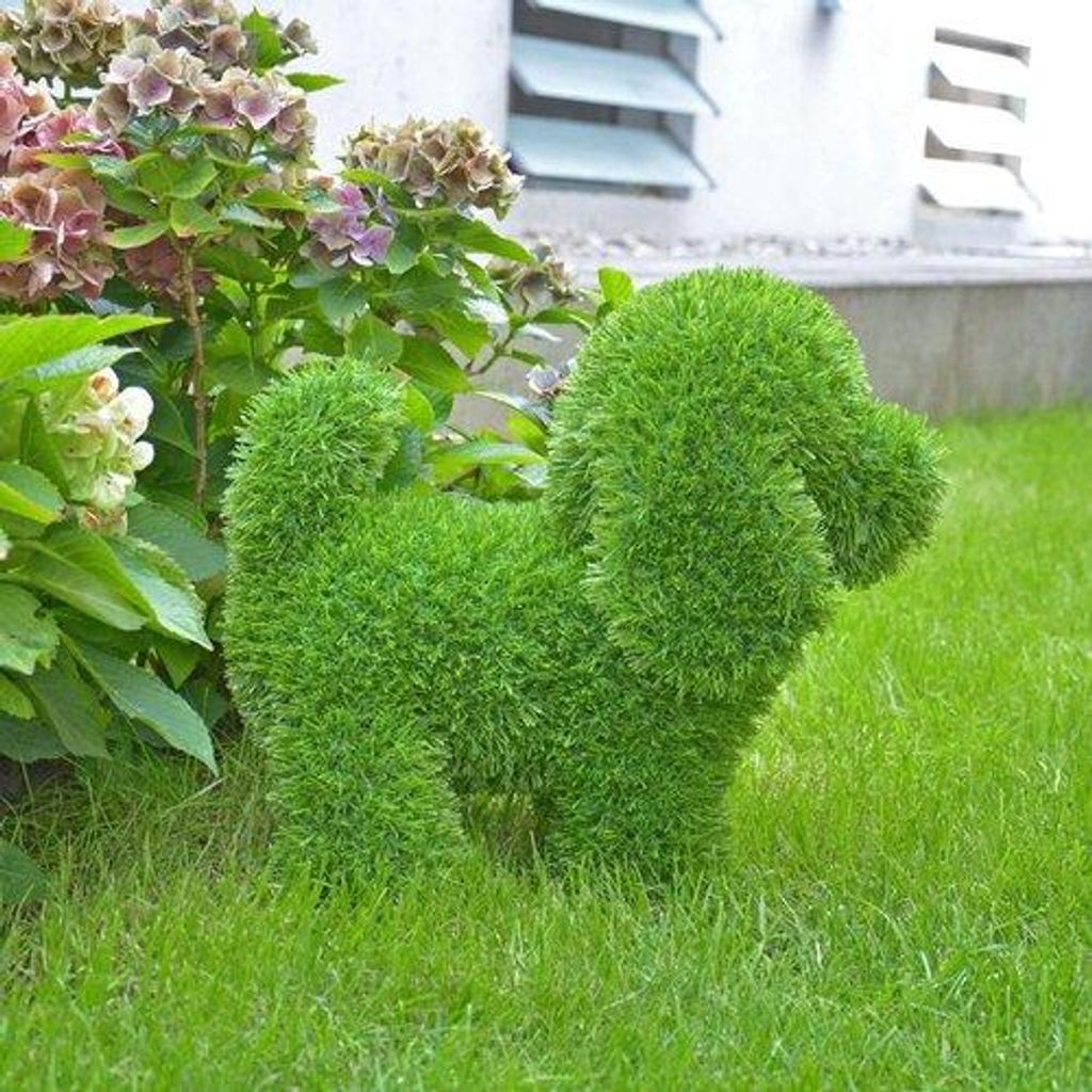 AniPlants, Grasfigur, "Hund" stehend, Gartendeko, 33cm