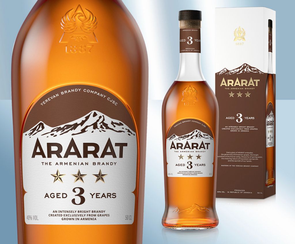 Armenischer Brandy Ararat 3 Jahre, 40%, 500ml Produktbild 