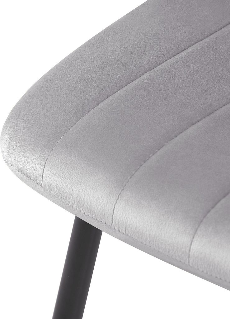 DELUKE® Stuhl LENZ Samt - 88x45x53cm, grau, Metall Gestell Produktbild 7