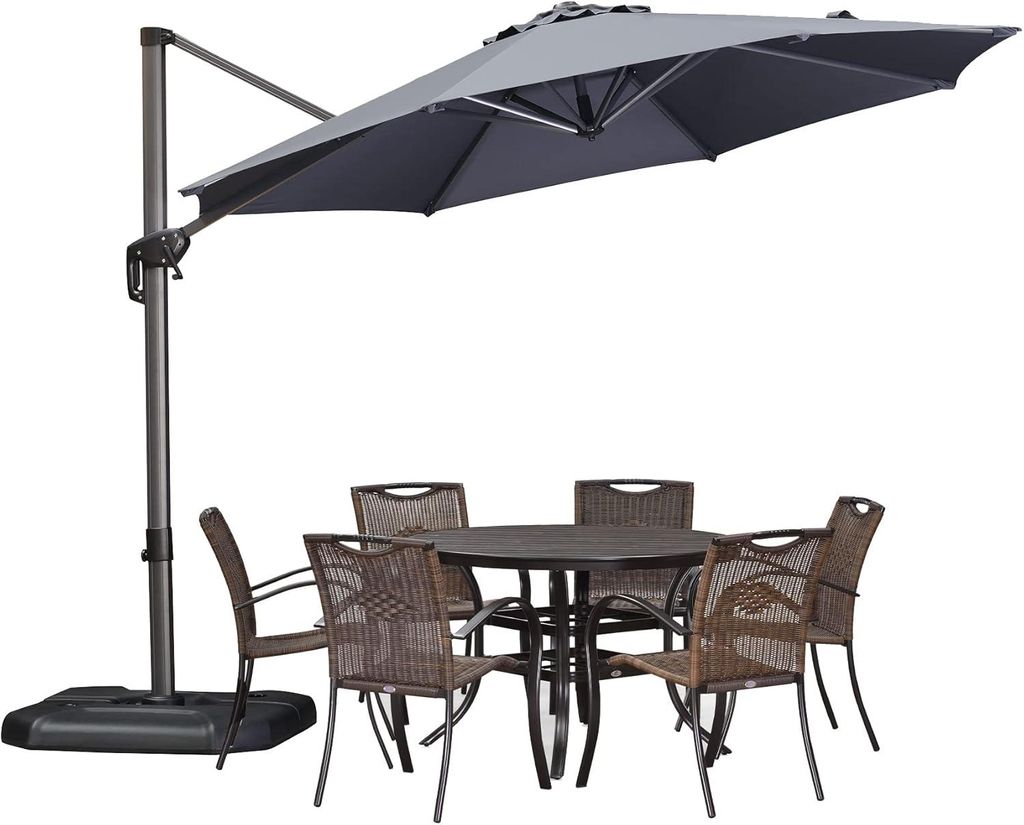 PURPLE LEAF 300 cm Sonnenschirm groß Ampelschirm Rund Produktbild 