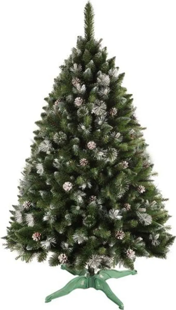 Sapin de Noël 180 cm avec cônes de pin et branches scintillantes argent