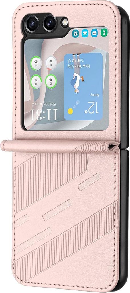Hülle für Samsung Galaxy Z Flip 7 FE / Z Flip 6 - Phonesta Embossed Lines Back Cover - Rosa