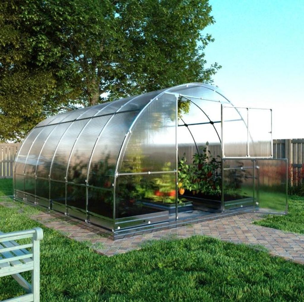Gewächshaus KLASIKA TUBE 3x4m mit fundamenten und 6mm Polycarbonat;


