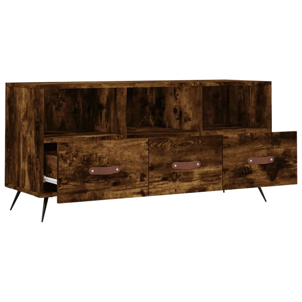 Porta TV Rovere Fumo 102x36x50 cm | Mobile Legno con Ripiani - 6