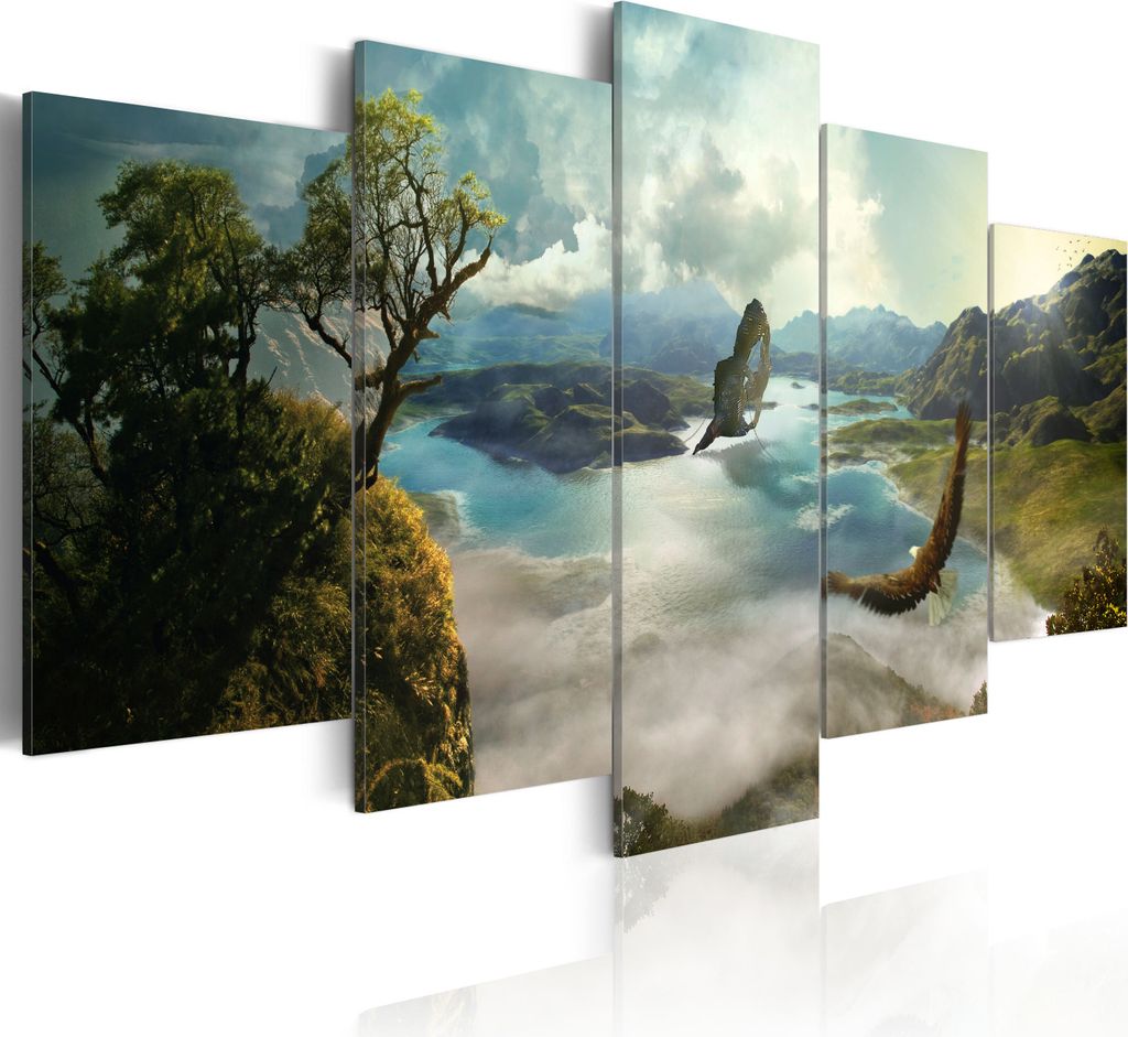 Leinwandbilder Abstrakt 200x100 cm Vlies Leinwandbild 5 tlg Kunstdruck modern Wandbilder XXL Wanddekoration Design Wand Bild - Landschaft Meer 0201...