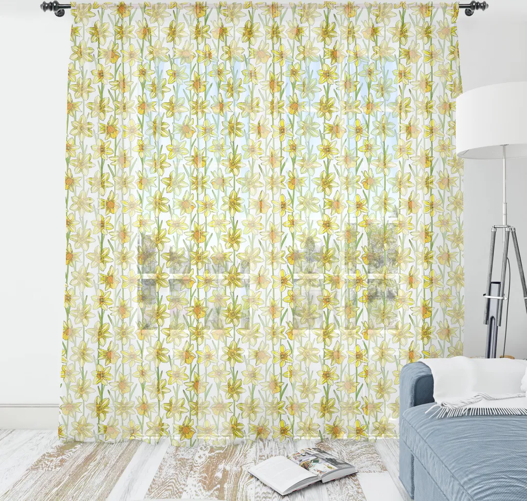 Arazzo Narcisi Gialli ABAKUHAUS 220x274 - Tessuto Parete Boho Satin