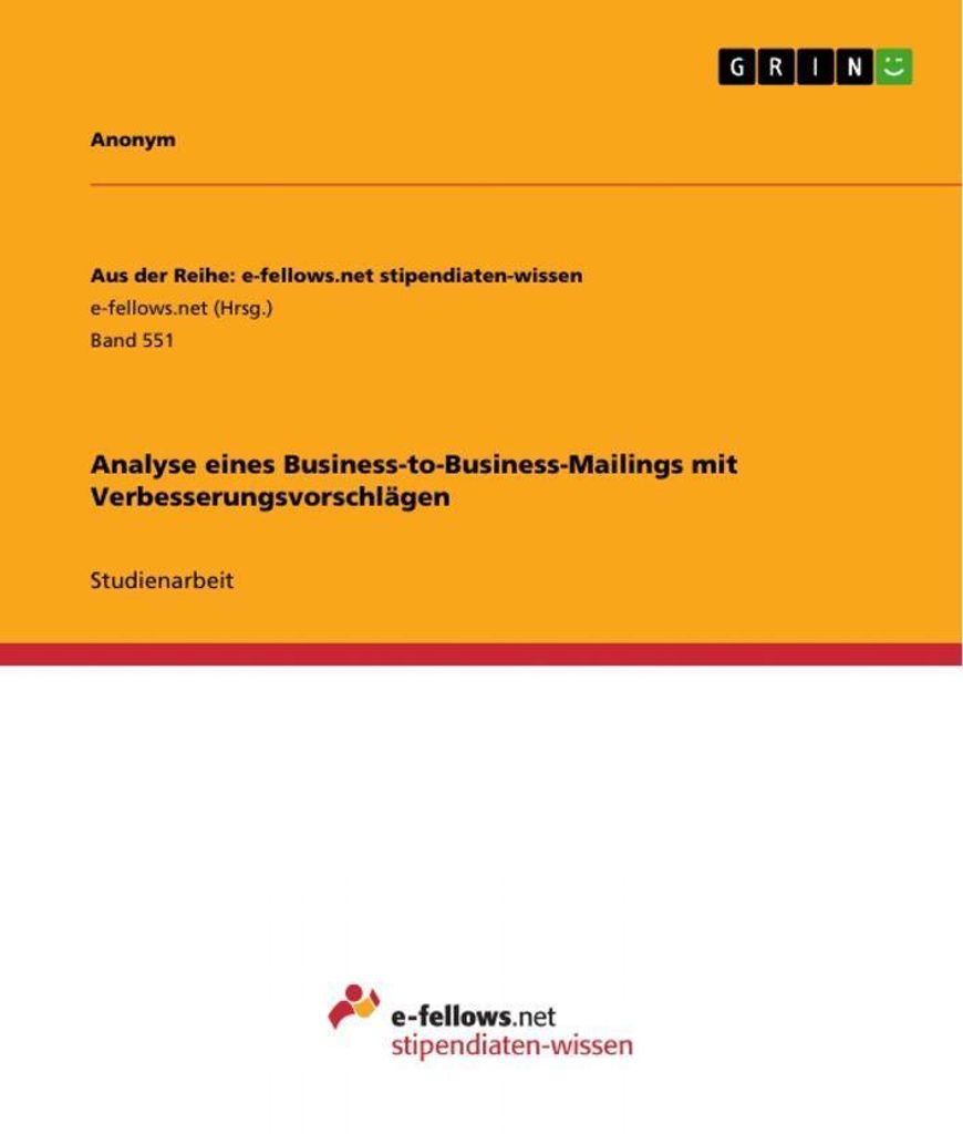 Analyse eines Business-to-Business-Mailings mit Verbesserungsvorschlägen