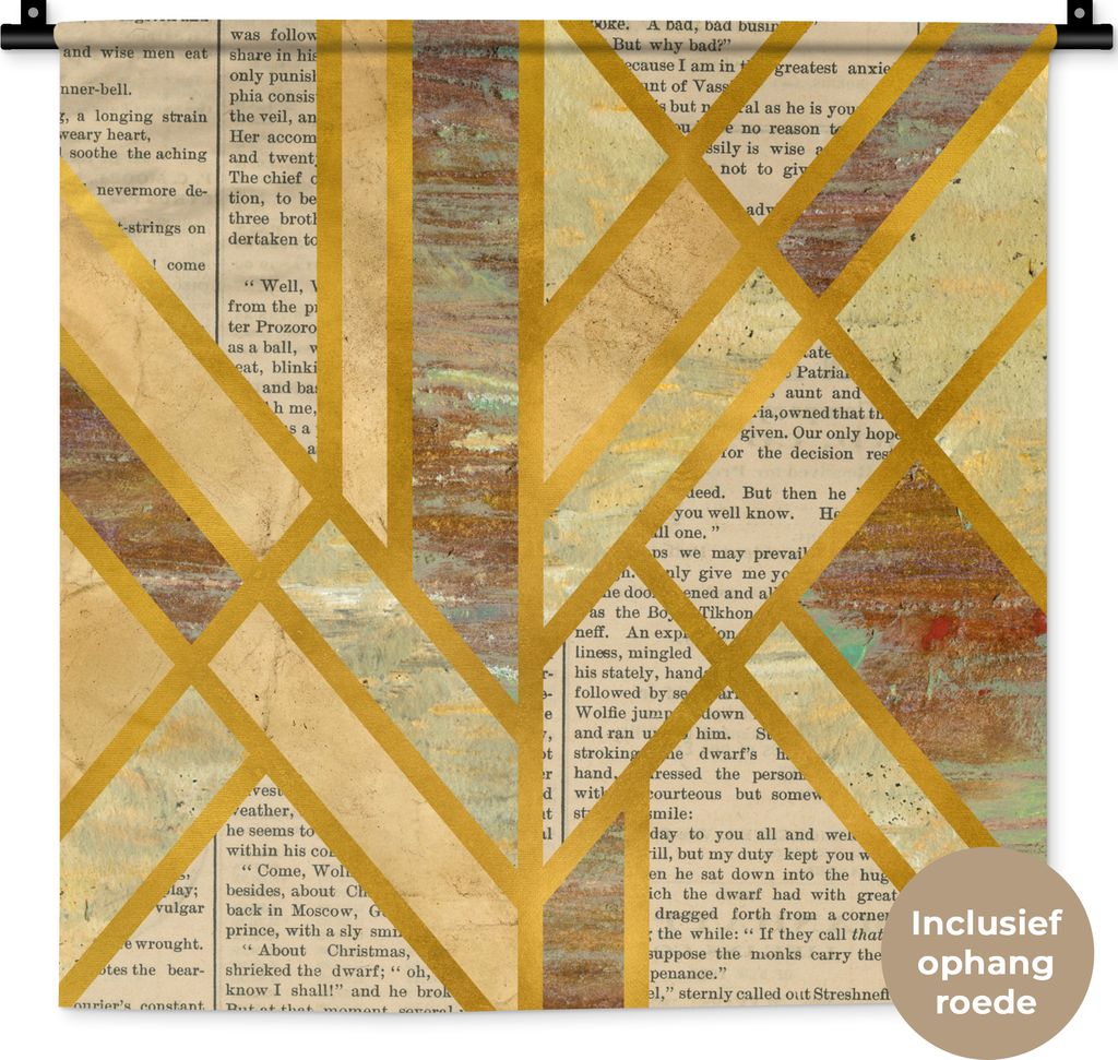 MuchoWow Wandteppich Wandbehang Vintage - Marmor - Gold 60x60 cm Tapisserie Dekoration Wandtuch - Dekorationen - Wand Decke