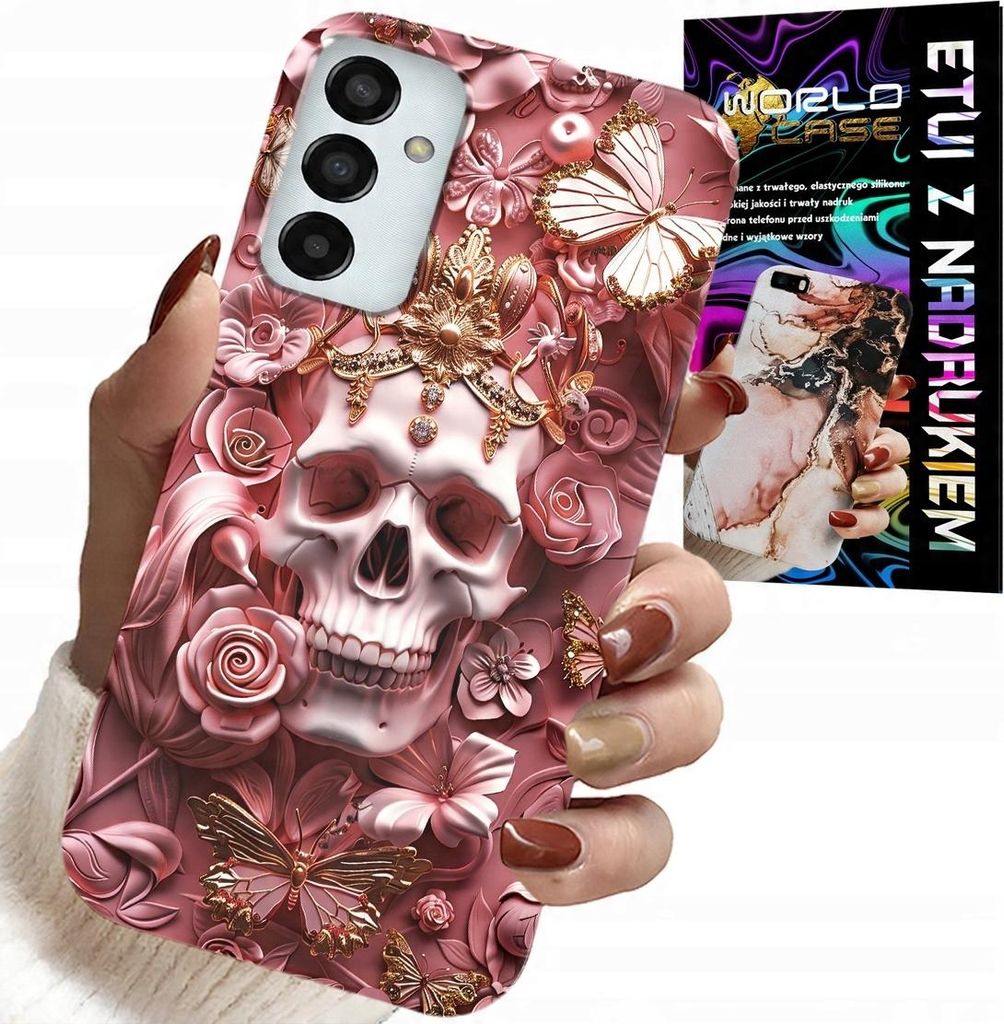 Hülle Für Samsung Galaxy M13 4G - Feminine, Trendige Designs, Totenkopf Mit Rosen