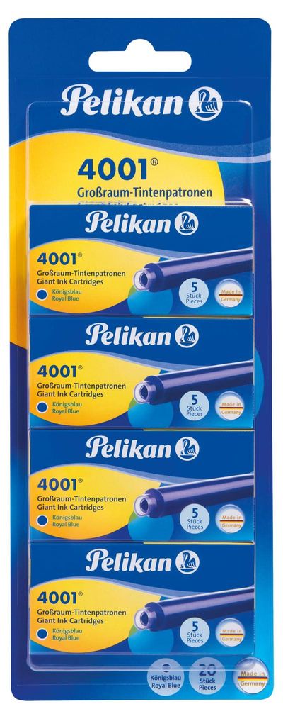 Pelikan Groáraum-Tintenpatronen 4001 GTP/5, k”nigsblau Productafbeelding 