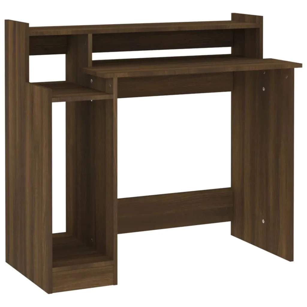 Scrivania per Studenti con LED Marrone 97x45 - Arredo Ufficio Casa