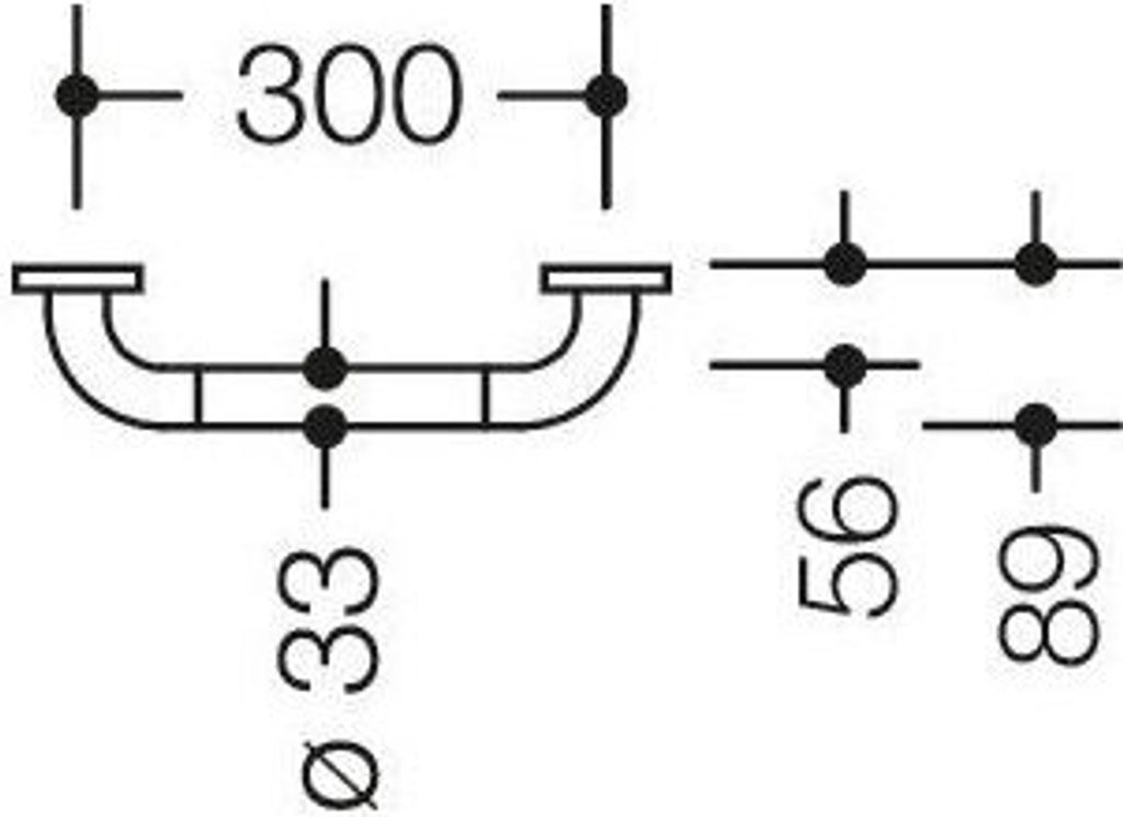HEWI 801.36B100 99 Haltegriff Ser 801, matt, d:33,