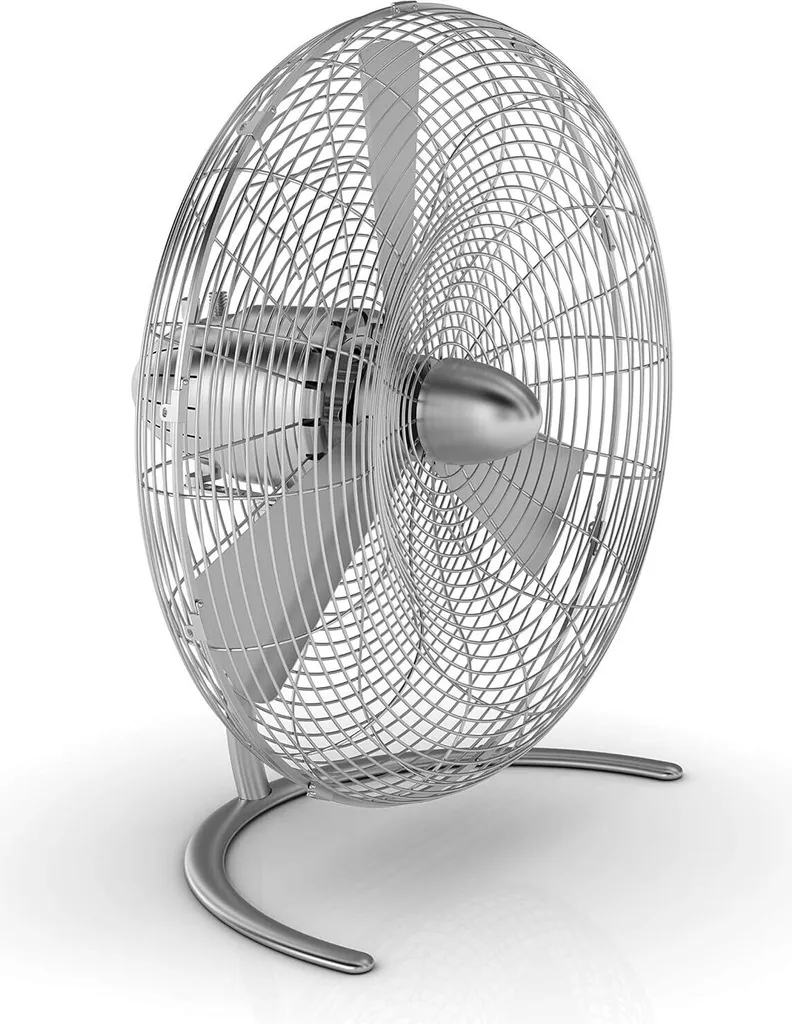 Ventilateur de table Charly Little en acier inox - Débit d'air réglable