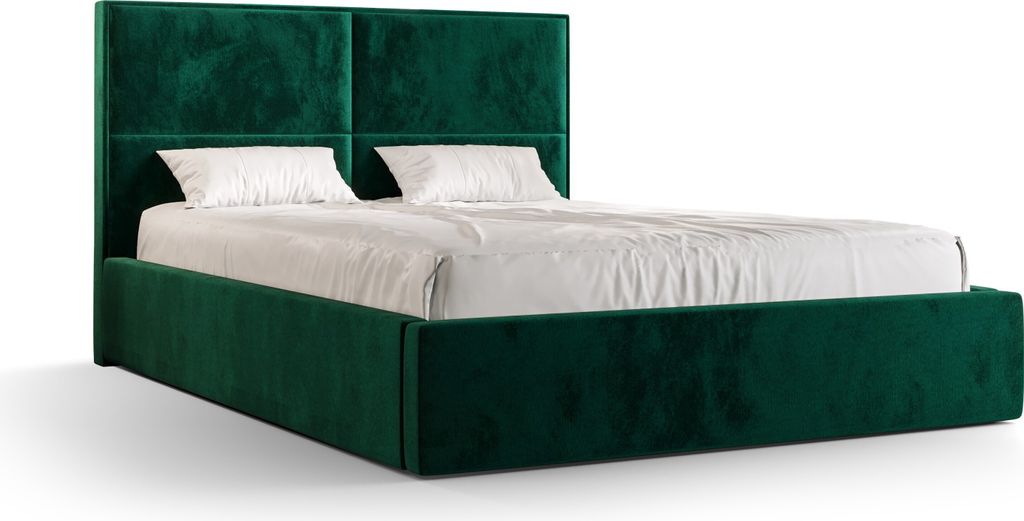 Roe Furniture | Boxspringbett - APOLLO - 160x200 cm - Dunkelgrün - mit Bettgestell und Bettkasten - Tagesbett - Polsterbetten - Bett Schlafzimmer