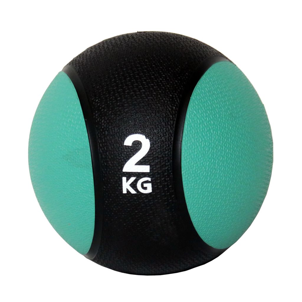 Pure2Improve Medizinball 2kg Grün Gummimedizinball Fitnessball Gymnastikball 
