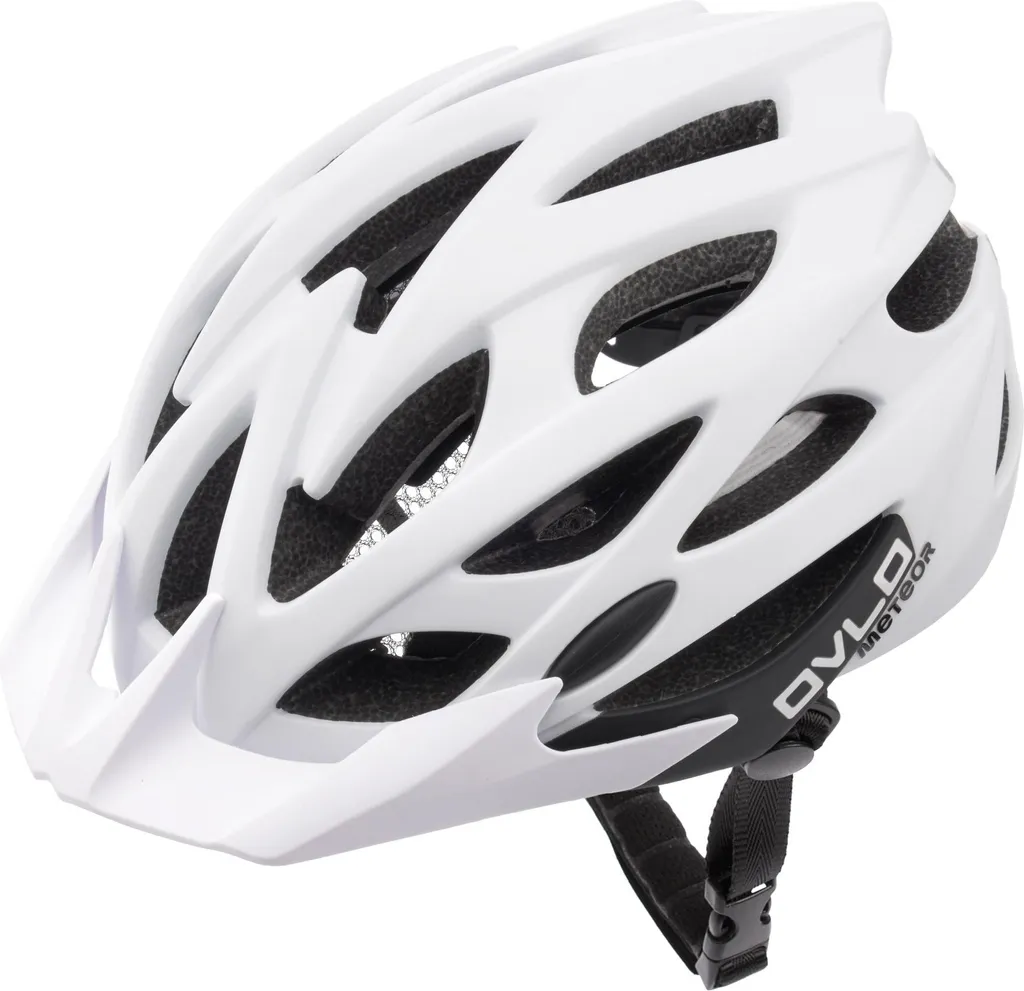 Casque de vélo mixte Meteor Ovlo blanc pour cyclisme urbain et VTT S