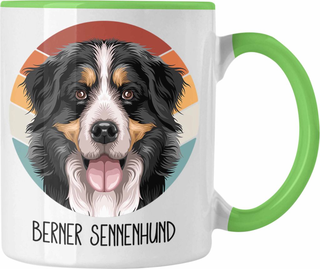 Trendation - Berner Sennen Besitzer Tasse Geschenk Lustiger Spruch Geschenkidee Berner Sennen Mama Papa (Grün)