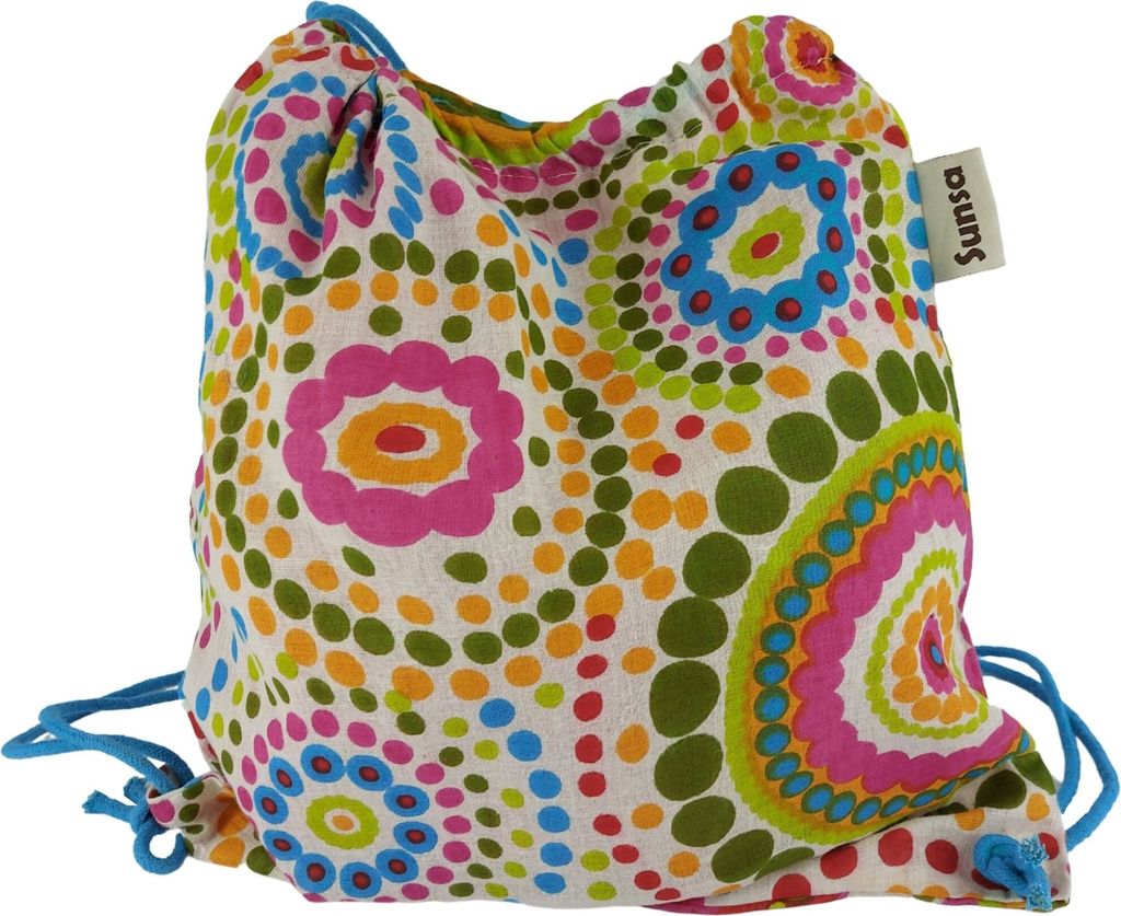 Sunsa Mädchen Turnbeutel Rucksack, Kinderrucksack, Stoffbeutel mit Kordelzug, Baumwolltasche bedruckt, Schule/ Kindergarten Sportbeutel, Stoff Ruc...