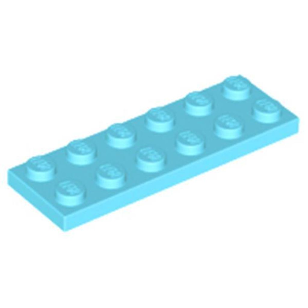 Lego 2x6 Platte 3795 - 10 Stück Mittleres Azurblau