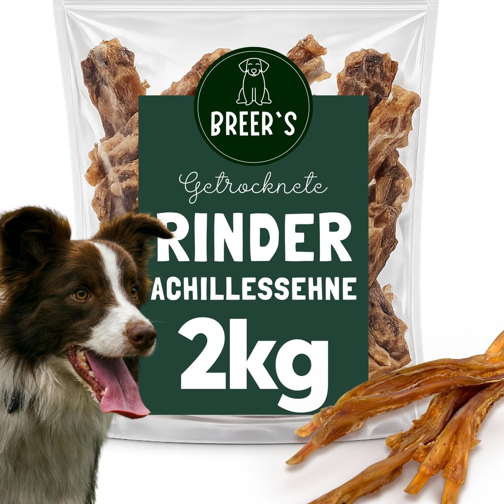 Rinderachillessehnen getrocknet 2 Kg Hundesnack Kausnack Hundeleckerlie getreidefrei für Hunde natürlich ohne Zusätze