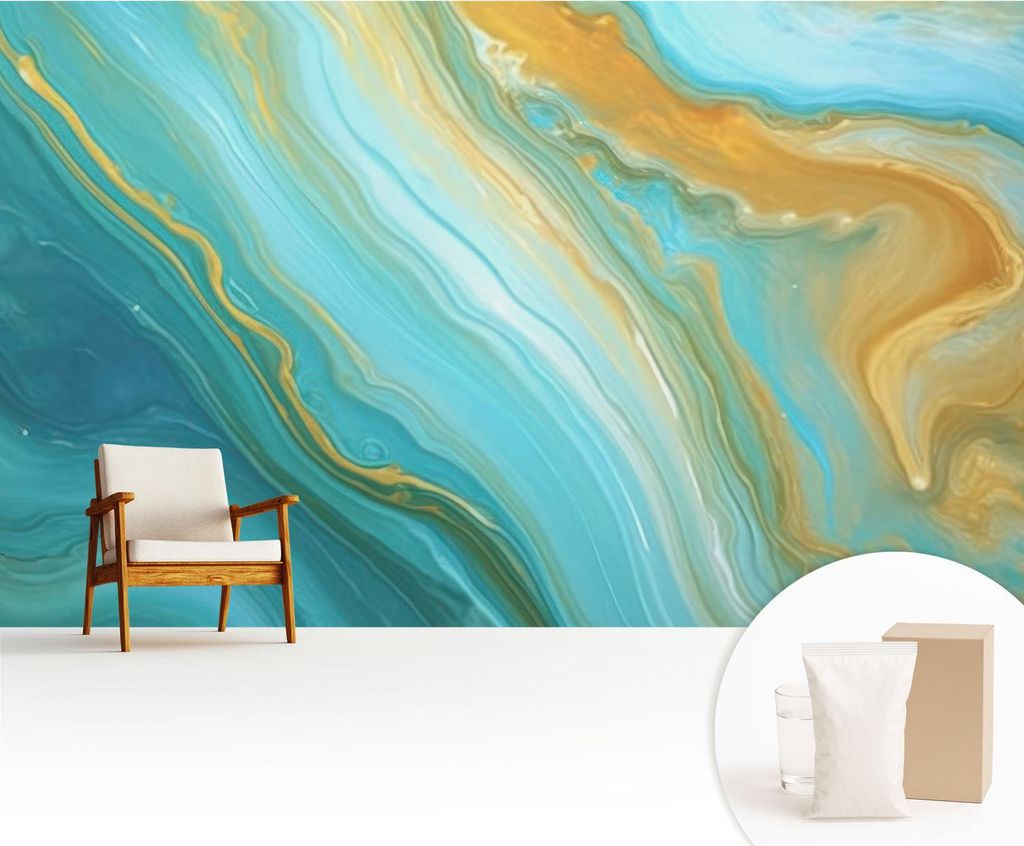 Fototapete - 416x254 cm - Tapete - Wandtapete - Wandbilder - Dekofolie - Tapete Folie - Wand - Dekoration - Wohnzimmer - Abstrakte Wellen