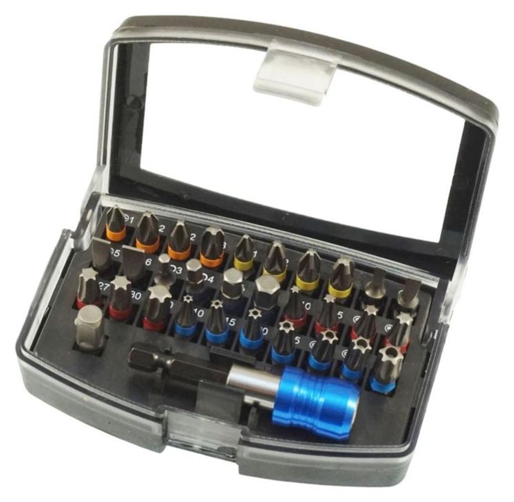 Jeu d'embouts S2 acier 32 pièces boîte avec clip ceinture Image du produit 