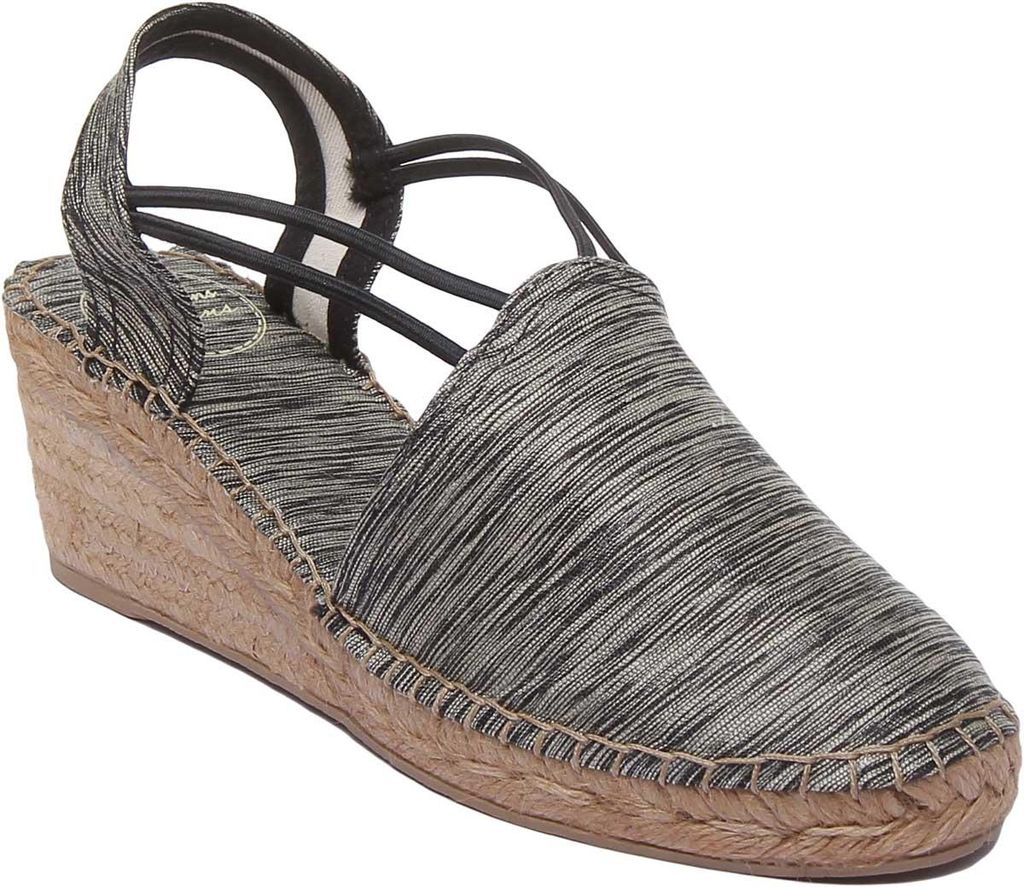Toni Pons Turia Frauen Keil Absatz Seide Schuhe Mit Elastischen Riemen In Natürlichem (8 UK - 41 EU - 10 US)