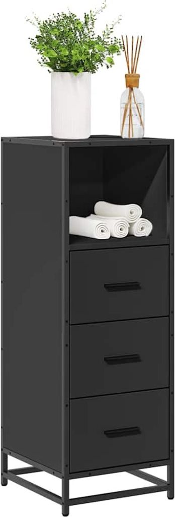 Maison Exclusive - Badschrank Schwarz 35x37,5x100 cm Holzwerkstoff