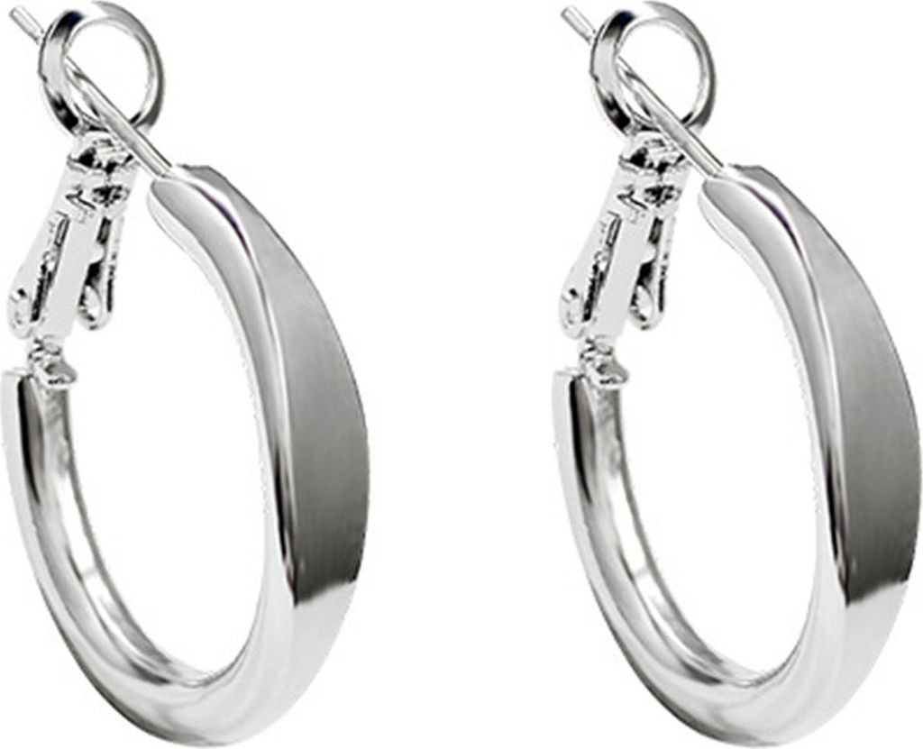 Paar einfache Damen Creolen Piercing Silber Farbe Kreis Ohrringe Schmuck Geschenk Mode-Accessoires