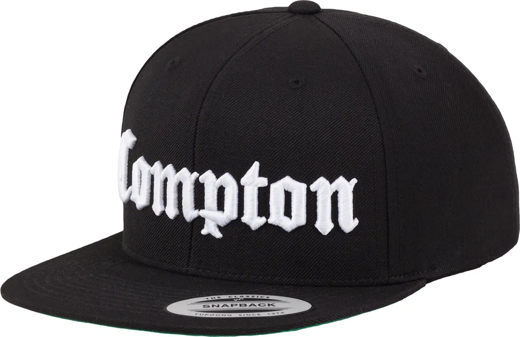 Casquette Snapback Noire Réglable Compton MT271 pour un Ajustement Sur