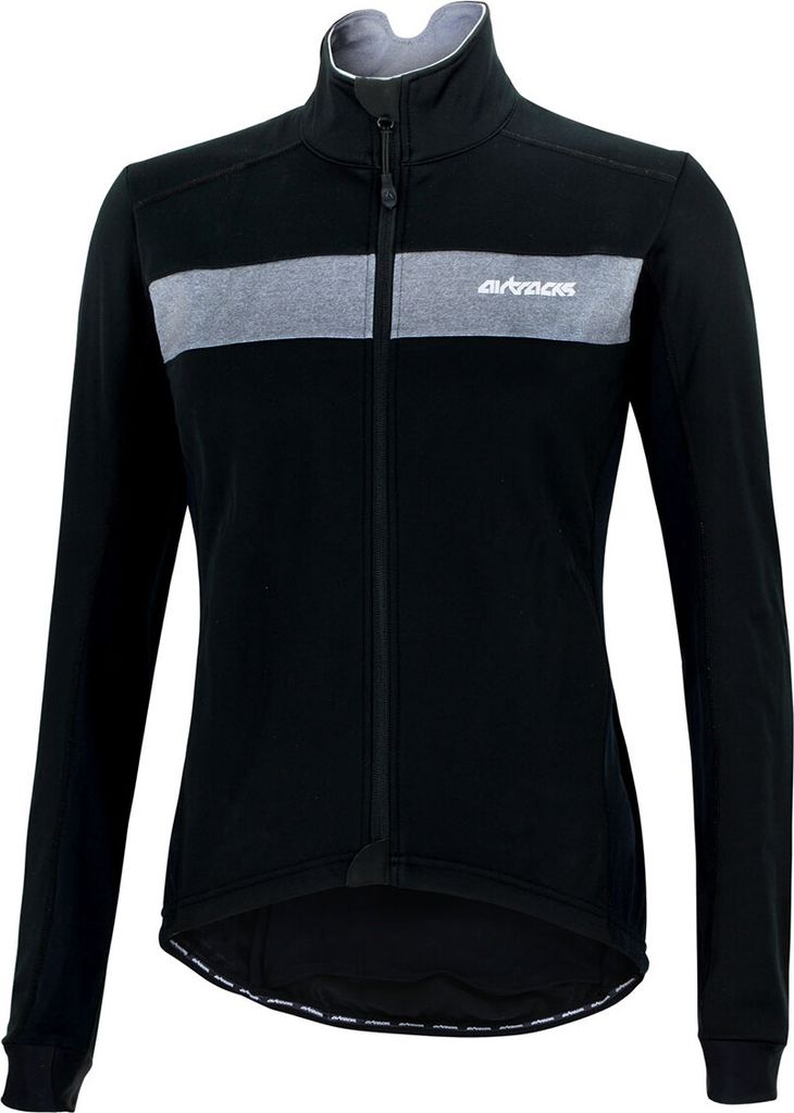 Airtracks Herren Thermo Fahrradjacke Pro Team XXL schwarz-silber / Radjacke für die kalte Jahreszeit Herbst-Winter