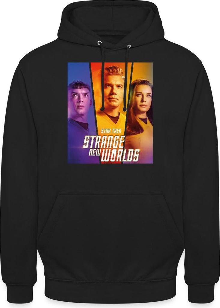 Spreadshirt Star Trek Strange New World Spock, Pike Und Una Uni Hoodie, XL, Schwarz