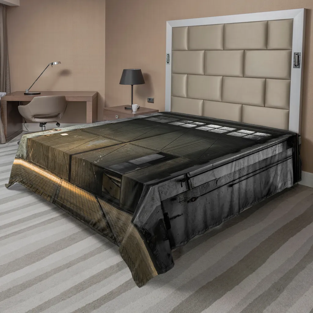 Drap de Lit Grande Taille Anti-Plis Décor Industriel - Confort Durable