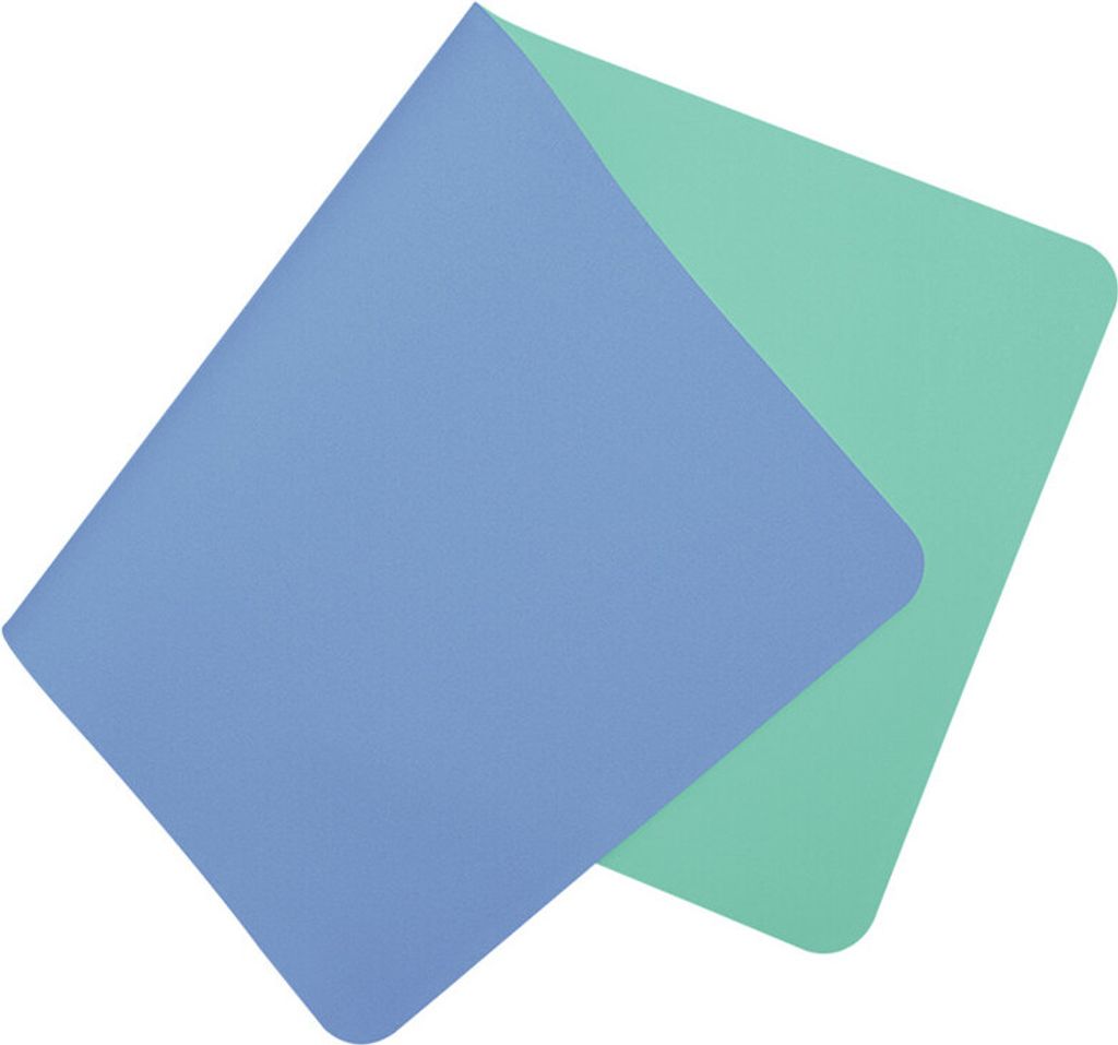 Doppelseitige Schreibtischunterlage, Wasserdichte Kunstleder-Schreibtischunterlage, Mauspad, 80 × 40 cm / Blau & Grün