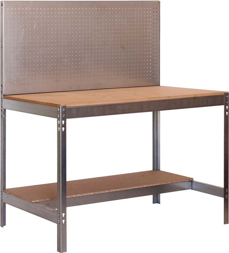 PROREGAL Werkbank BUFFALO mit Werkzeugwand | HxBxT 84x90x61cm | Traglast 400kg | Verzinkt