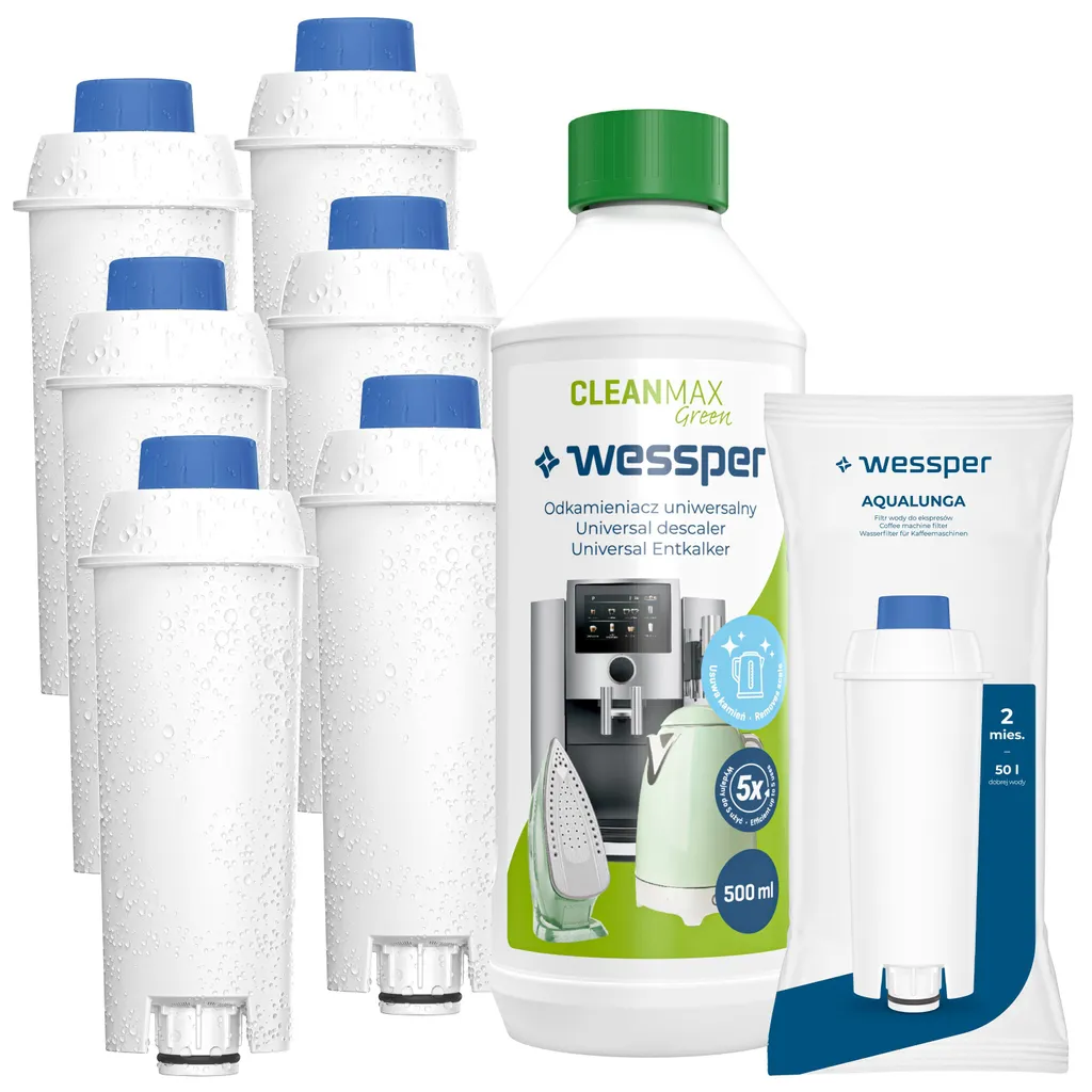 Filtre à eau expresso DeLonghi pour préserver l'arôme avec nettoyant