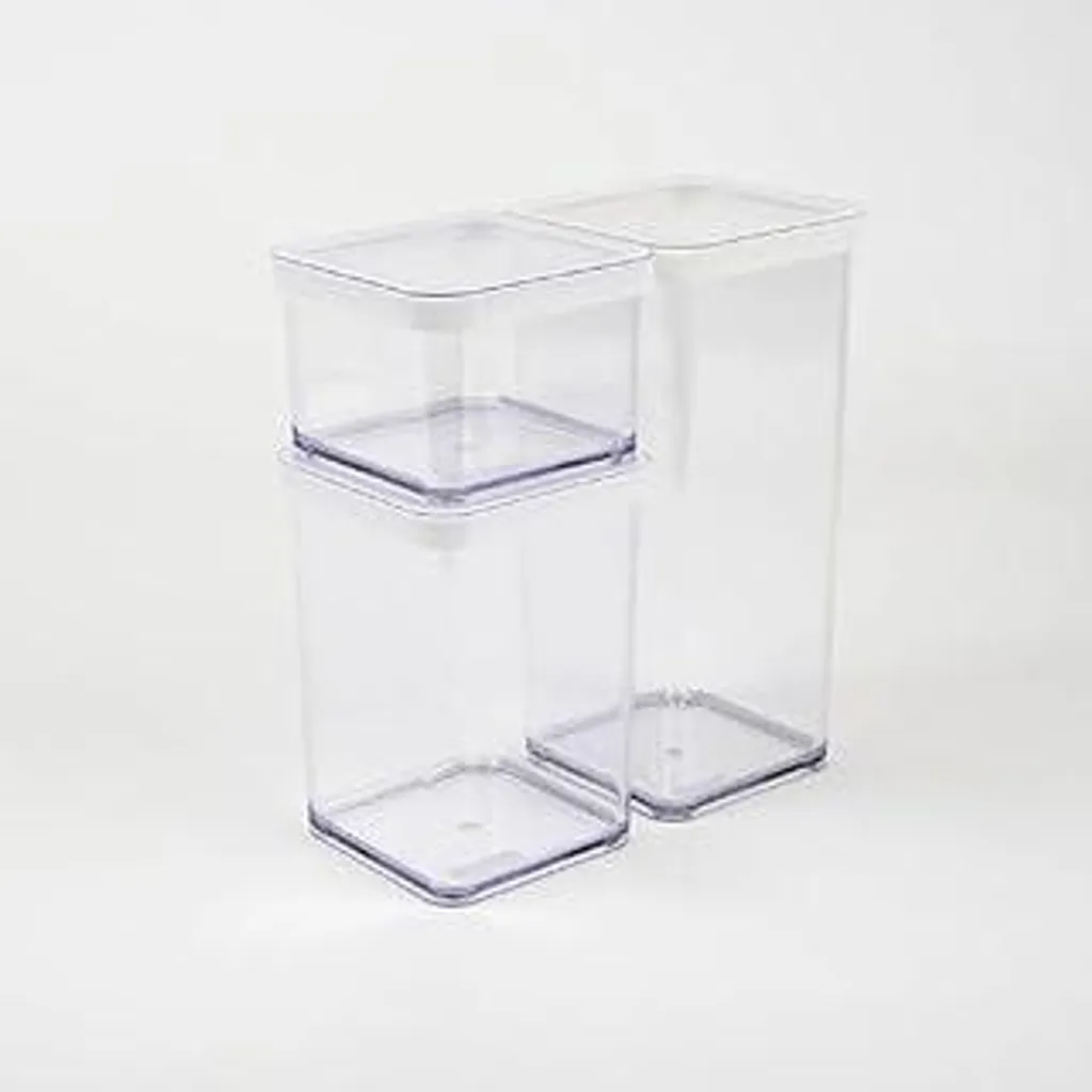 Rotho Loft Set di 3 contenitori per alimenti di diverse dimensioni, plastica per alimenti (PP) senza BPA, trasparente/bianco, (21,2 x 11,4 x 23,5 cm)