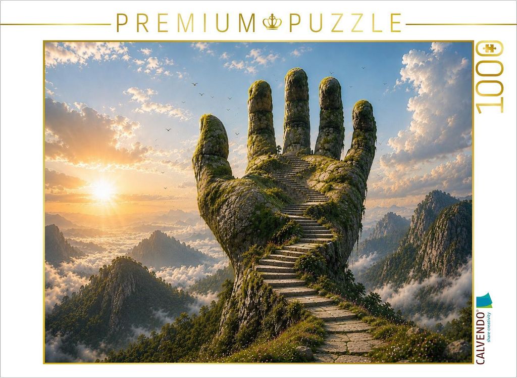 CALVENDO Puzzle Der Weg in der Hand | 1000 Teile Lege-Größe 64x48cm Foto-Puzzle für glückliche Stunden
