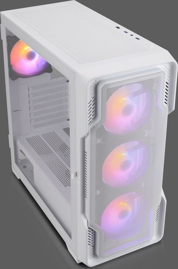 Nanoxia Geh MIDI DS-9 ARGB Airflow white - USB-C - TG-Mesh Produktbild 
