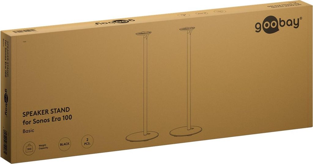Goobay Support Mural Pivotant Et Inclinable Pour Sonos Era 100 - Jusqu'à 3 Kg, Blanc - 71982
