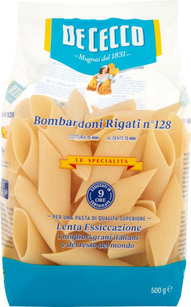 Nudeln Bombardoni Rigati n128 500g - De Cecco Produktbild 